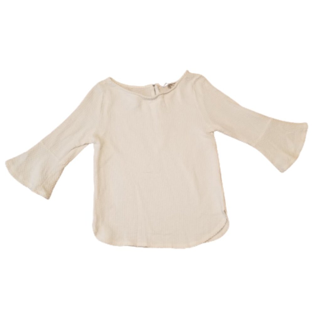 Green Envelope LA Flared Sleeve Scoop Neck Top | Women's Medium M | White